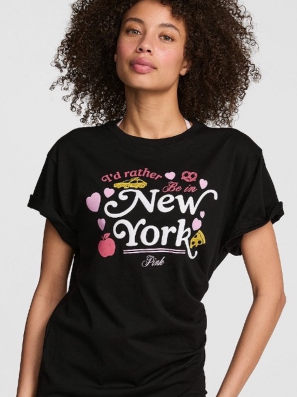 ✨VS Pink New York short sleeve campus tee destination collection sz L NWT